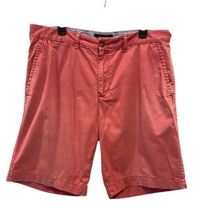 Tommy Hilfiger Chino Shorts Mens 36 Flat Front Casual Coral Pink Preppy